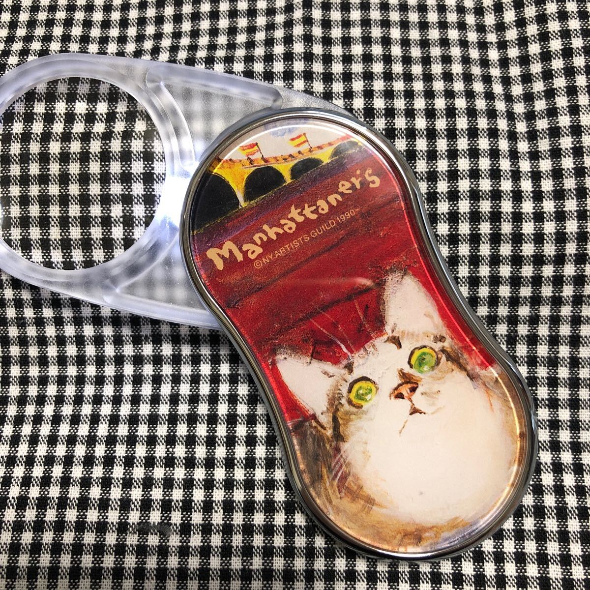 新品 マンハッタナーズ LEDライト付 携帯 ルーペ (ミケランジェラ) 猫 ねこ Manhattaner's 未使用 拍卖