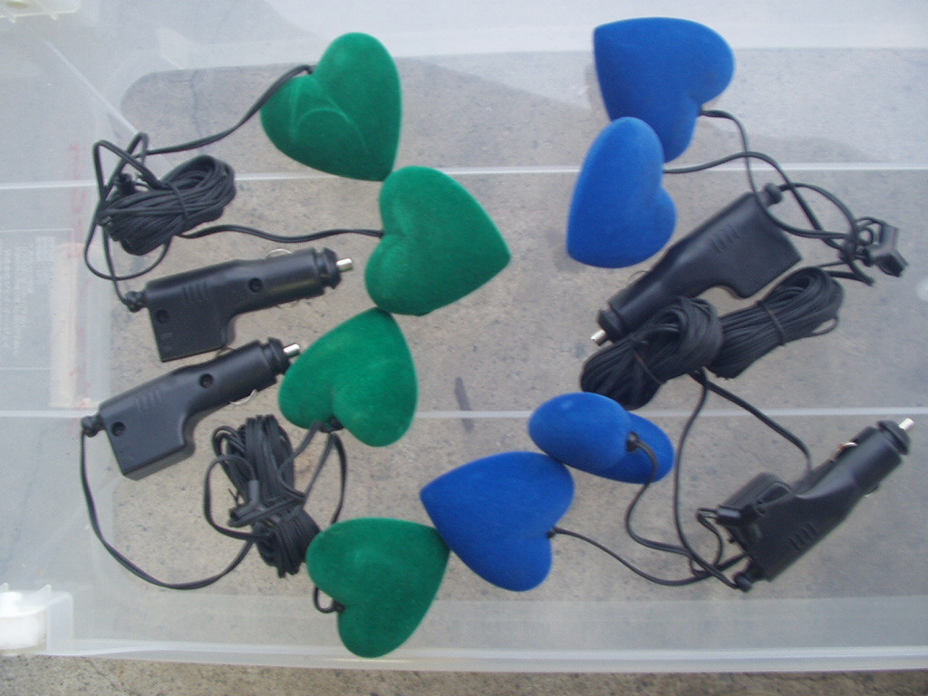 未使用2連ハートライトB品 緑&青4個セットバニング カスタムカー ハンギングダイス ストカン プロット デコトラ アート街道レーサー拍卖