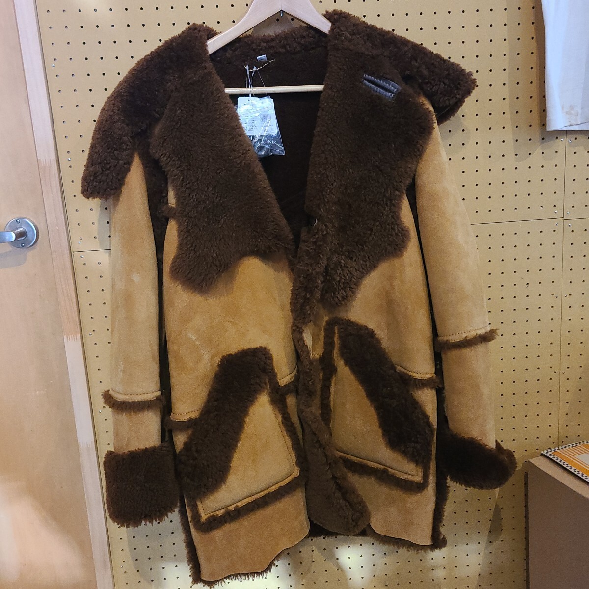 コーチ COACH/ コート/ ムートン/ ムートンコート/ ファー/ レザージャケット/ ブラウン/46/新品拍卖