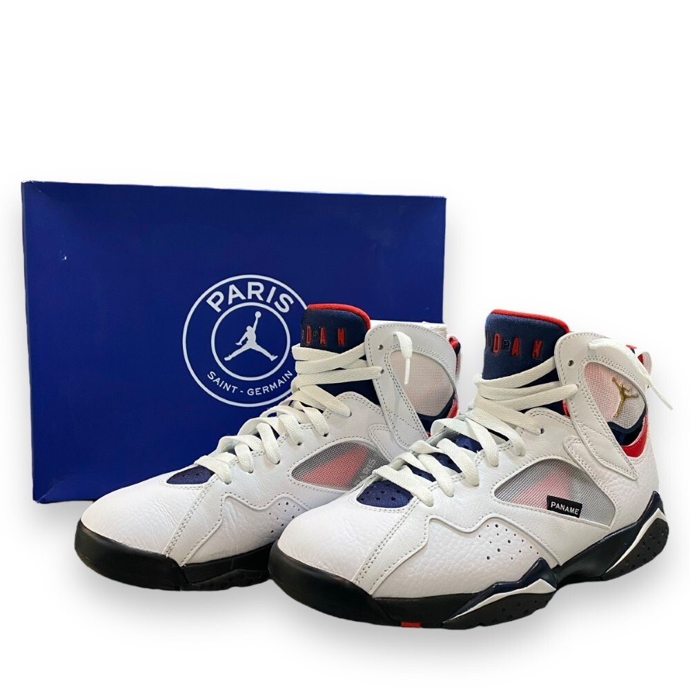26cm NIKE × PSG AIR JORDAN 7 RETRO White スニーカー ホワイト CZ0789-105 ナイキ パリサンジェルマン エアジョーダン7 レトロ拍卖