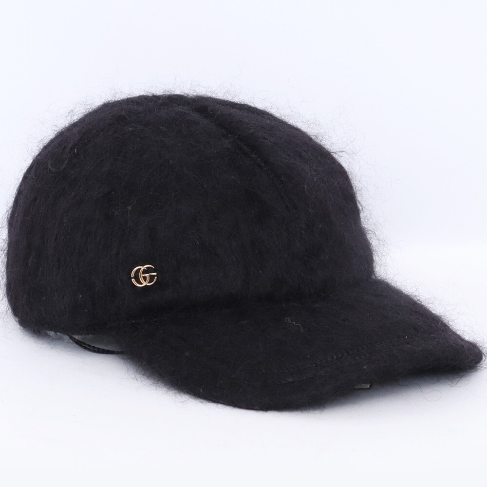 未使用 GUCCI モヘア ベースボール キャップ プチマーモント Lサイズ ブラック 729349 3HANB 1000 グッチ Mohair Baseball Cap拍卖