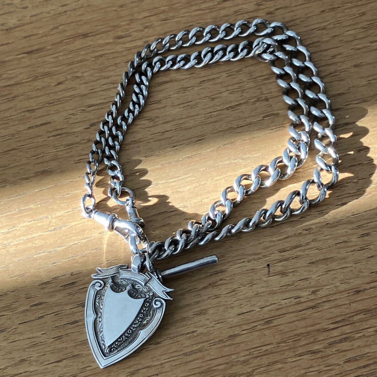 ●OLD Vintage アンティーク 1900年代~1920年代頃 SILVER シルバー製 Watch Chain/アクセサリー/ネックレス/ブレスレット/刻印あり/243 拍卖