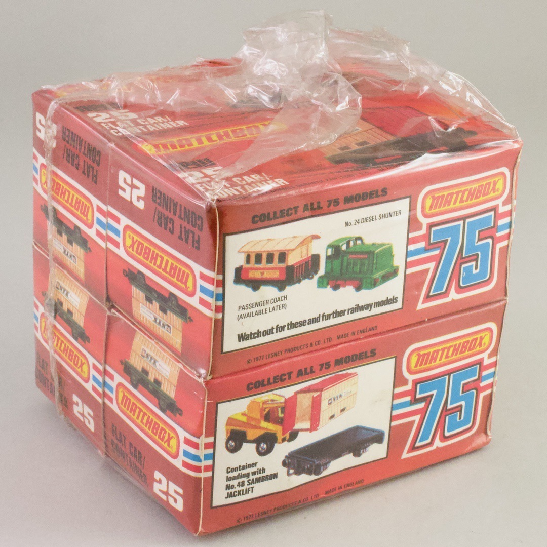 イギリス マッチボックス(matchbox) コンテナ車 superfast COLLECT ALL 75 MODELS FLAT CAR/CONTAINER NEW25 4箱パック拍卖