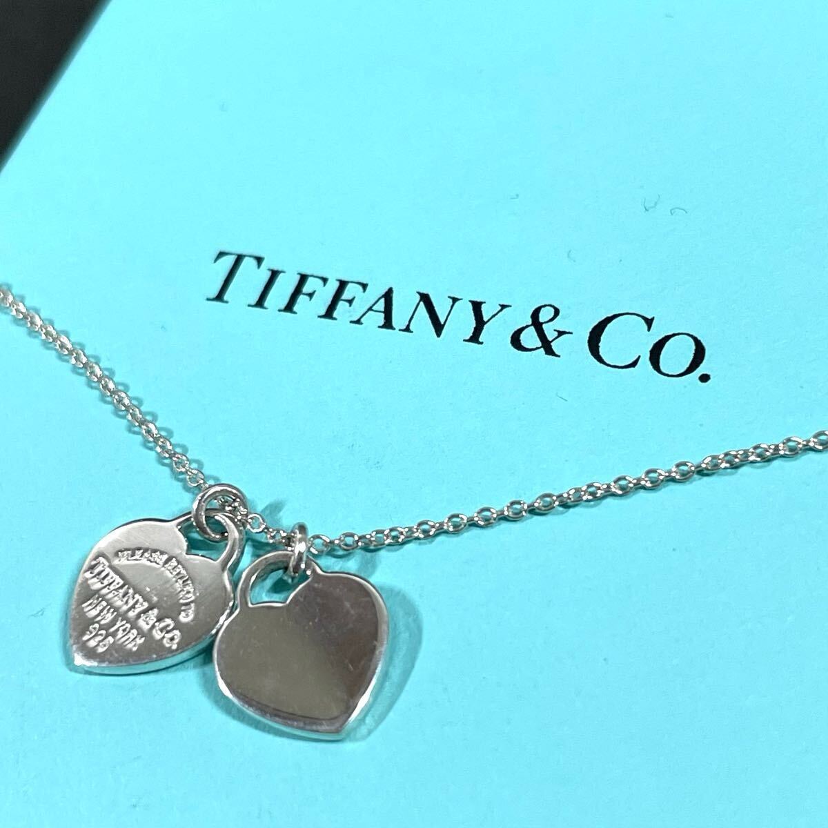 【ティファニー】基準内 TIFFANY&Co. ネックレス リターントゥハート ダブル ハートタグ シルバー 925 全長40cm 女性用 レディース 拍卖