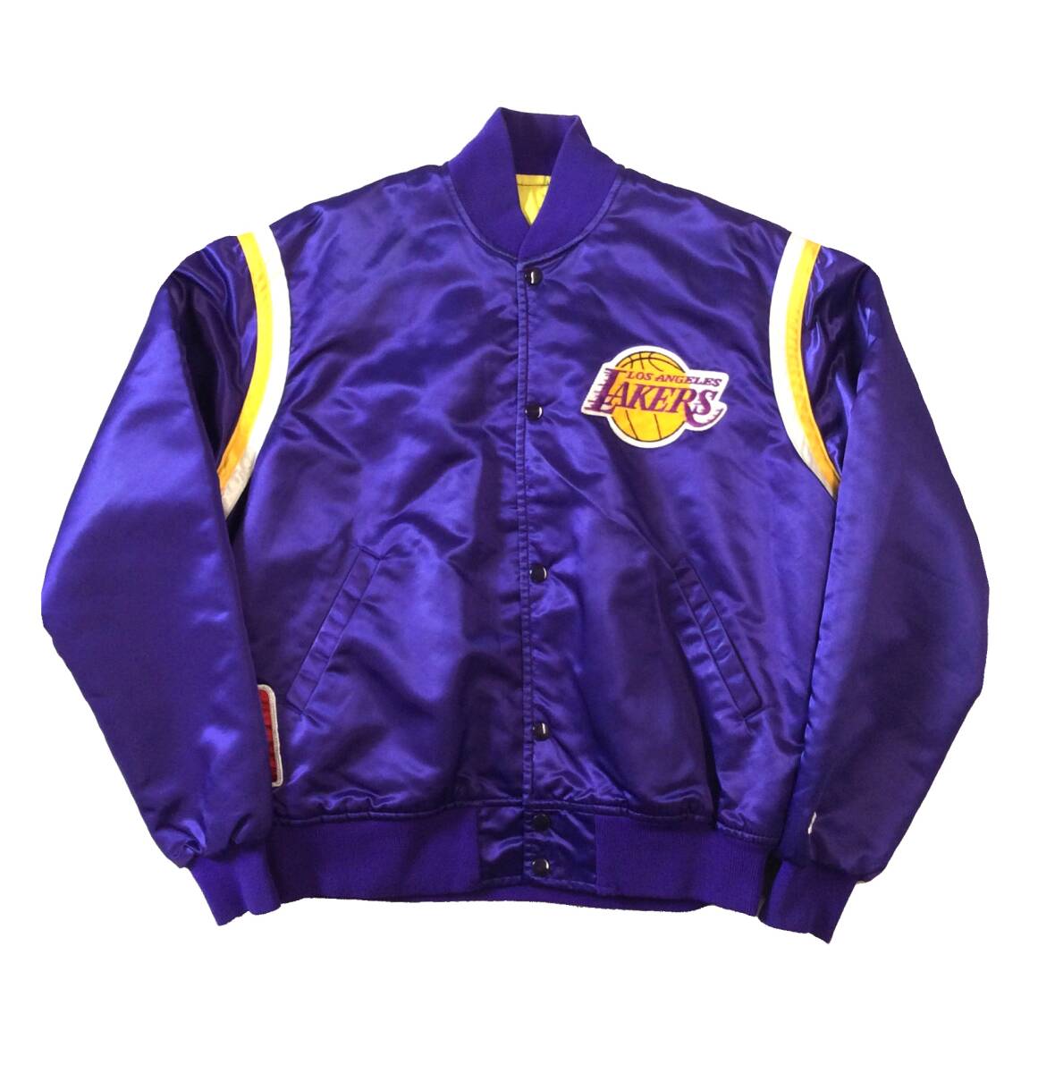 90s STARTER スターター NBA LAKERS レイカーズ ナイロン スタジャン スタジアムジャンパー アワード ジャケット パープル USA製 L拍卖