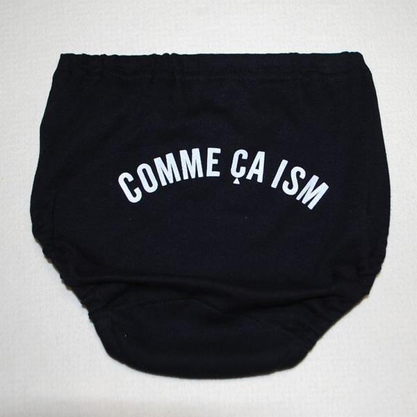 送料無料 Last コムサイズム95 綿100% ロゴパンツ 黒拍卖