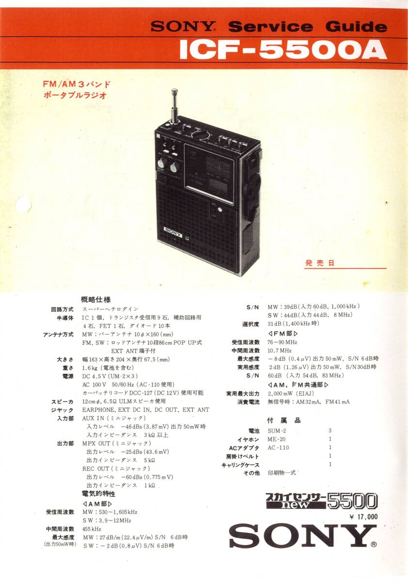 即決★送料込★BCL★希少ベリカード★JOIR★TBC・東北放送+おまけ★SONY★ソニー★スカイセンサー★ICF-5500Aカラーサービスガイド付拍卖