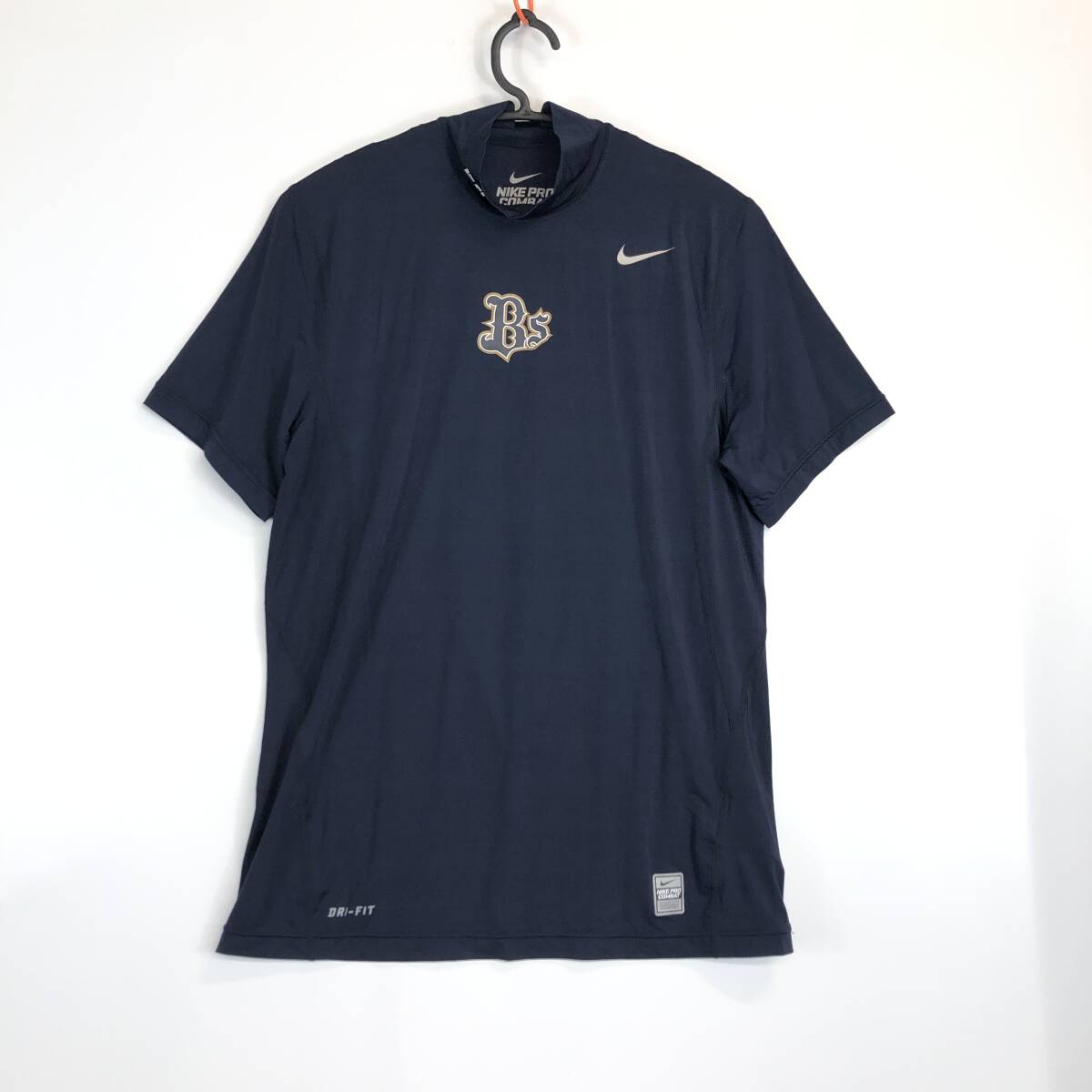 オリックスバファローズ 支給品 NIKE PRO COMBAT ナイキプロコンバット 半袖インナーシャツ ダークネイビー Lサイズ 526662拍卖