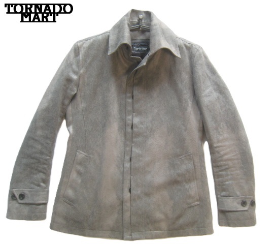 美品!!トルネードマート TornadoMart*着脱ライナー付き エイジング加工 フェイクレザージャケット M カーキグレー スピックインターナ拍卖