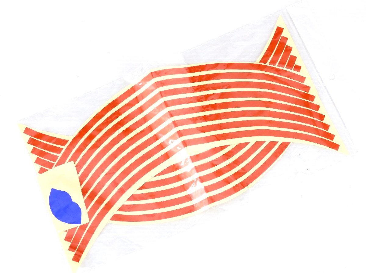 0【評価N】 汎用 ホイール リム ステッカー ライン テープ AYT24-red 赤 カラー 幅8mm拍卖