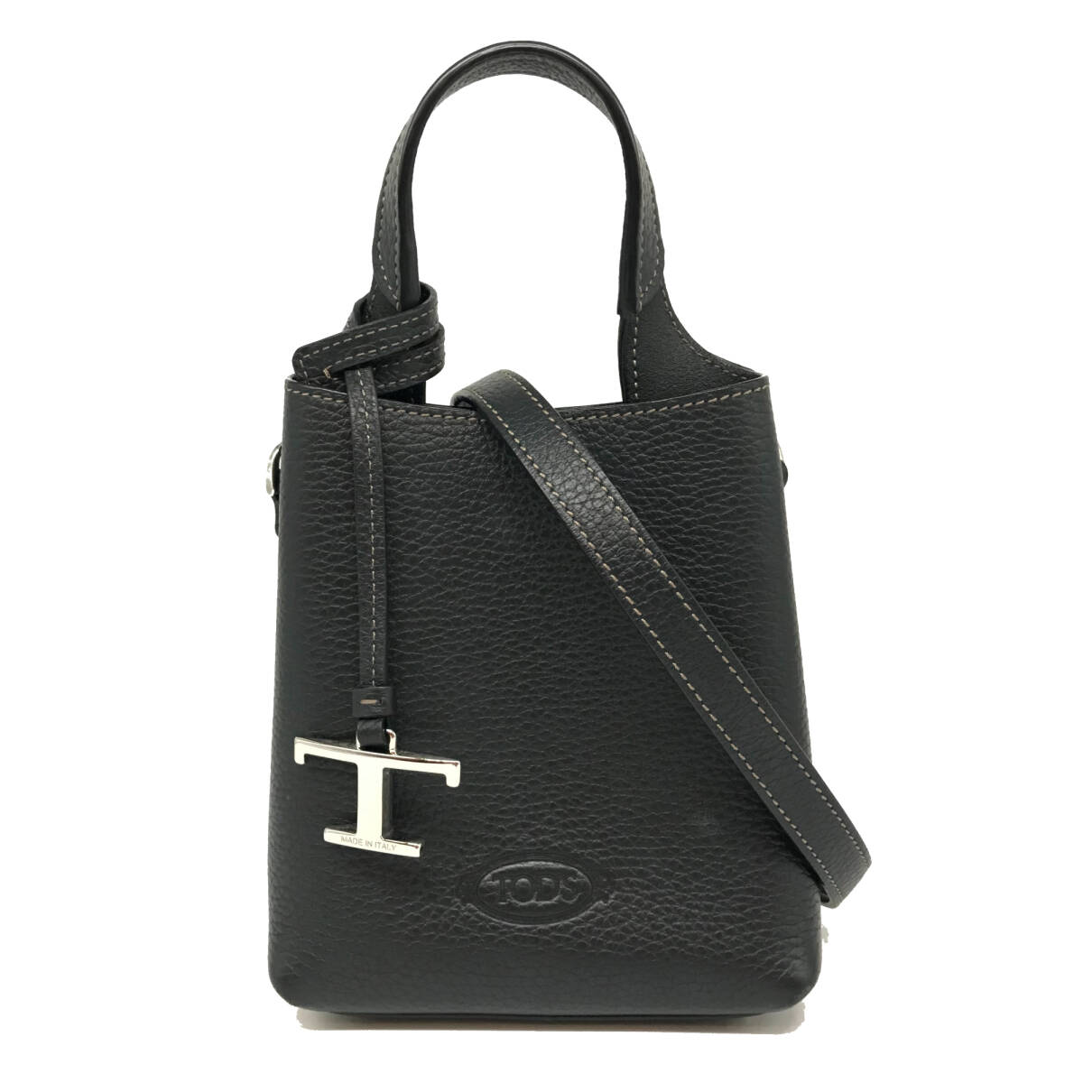 トッズ ミニショルダーバッグ ショッパー Tタイムレス マイクロ ブラック カーフ XBWAPAT9000QRI TOD‘S Aランク 中古 六甲道店拍卖