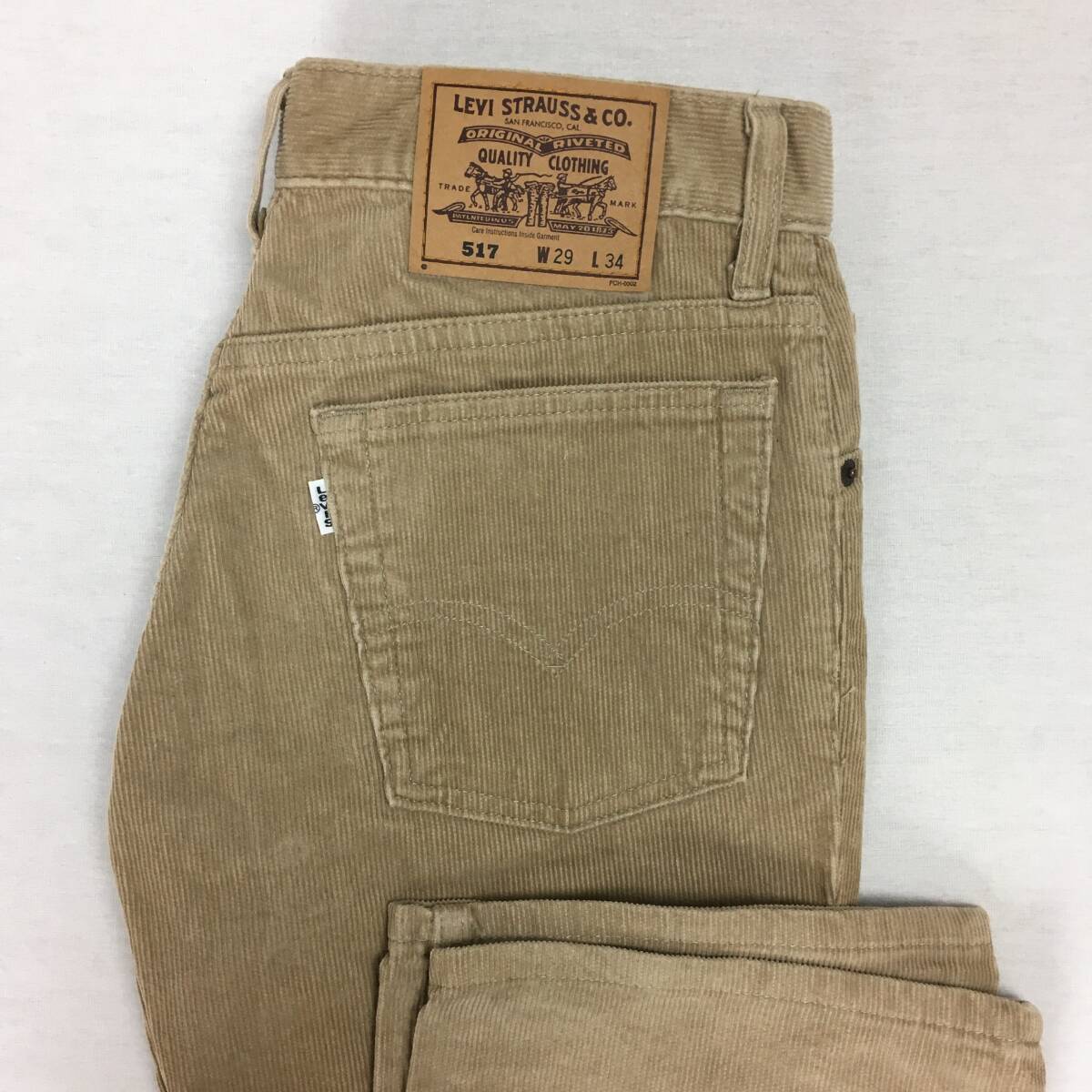 Levi's リーバイス 517-40 日本製 99年 コーデュロイ ブーツカット W29 L34 ベージュ パンツ 白タブ拍卖