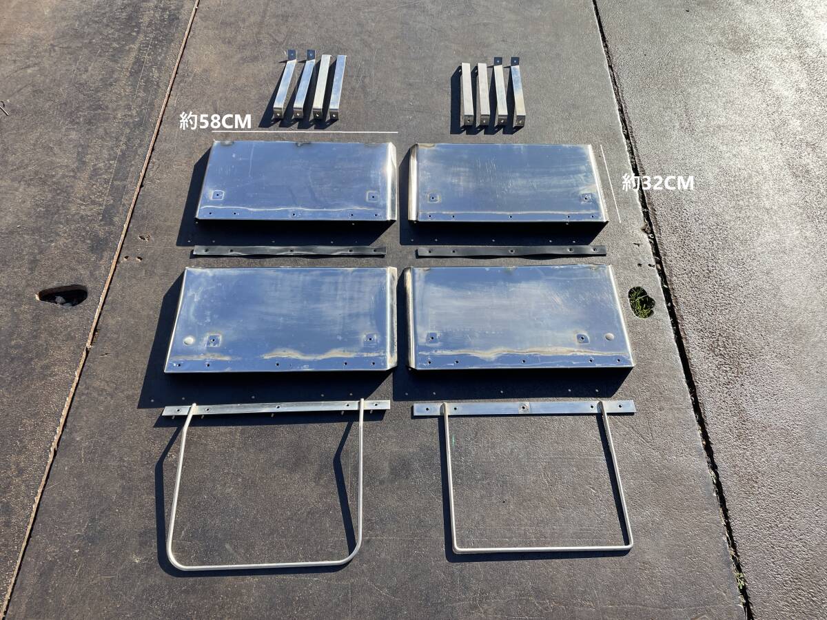 リアフェンダー★ハ式★左右セット★ステンレス製★16点★振れ止め金具付★左右適用★泥よけ★泥除け★即決★デコトラ★ハ78K拍卖