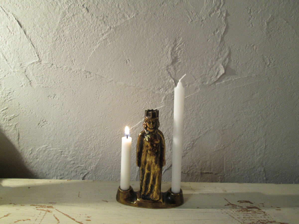 スウェーデンアンティーク・ビンテージ 鉄製神聖キャンドルスタンド インテリアに/新品キャンドルおつけいたします拍卖