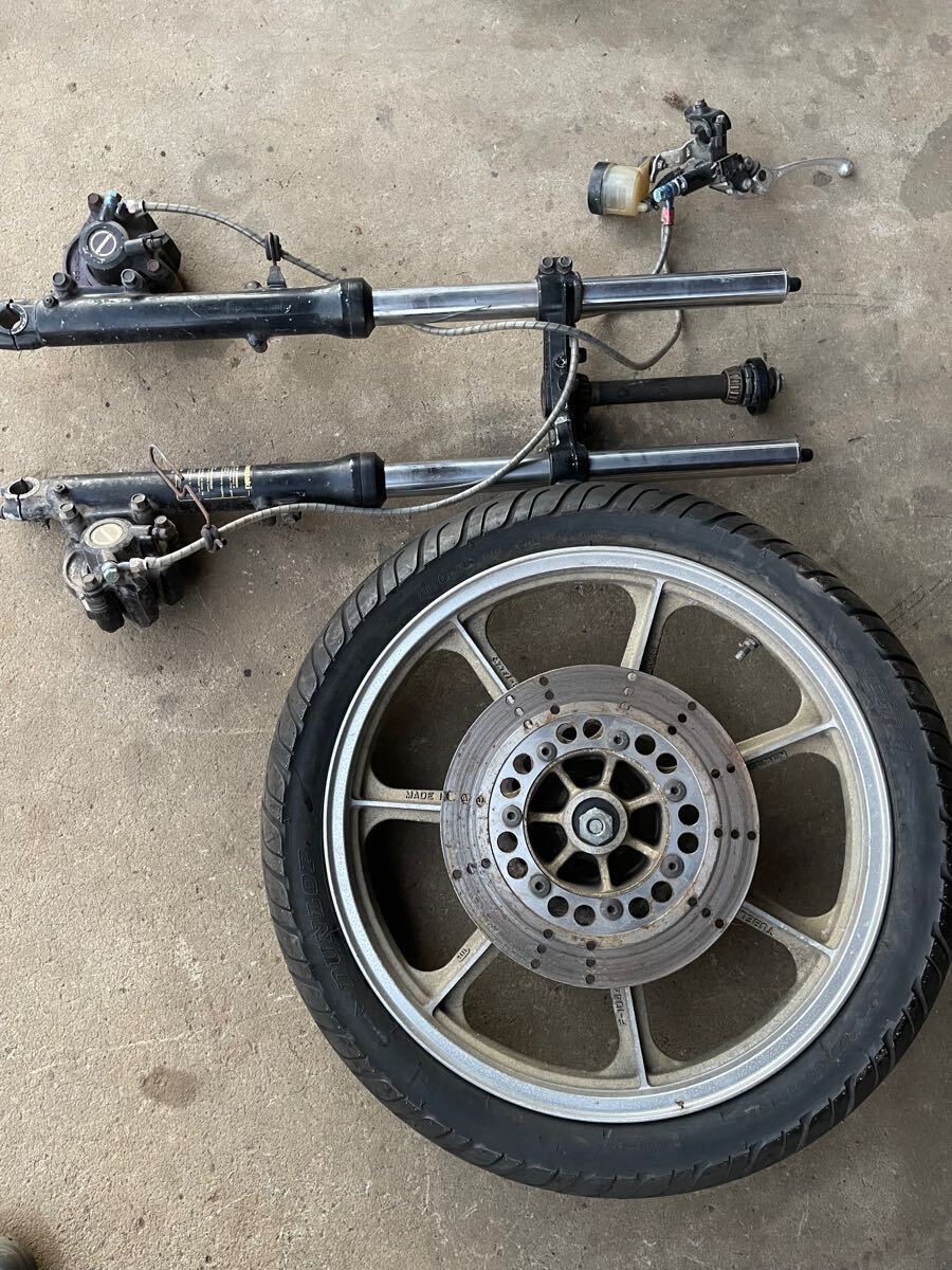 758当時物 ローソン z1000r フロント足回りセット 純正フロントフォーク ホイール Z1000J Z2 Z750RS Z1R Z1000MK2 Z750FX KZ900 Z750GP拍卖