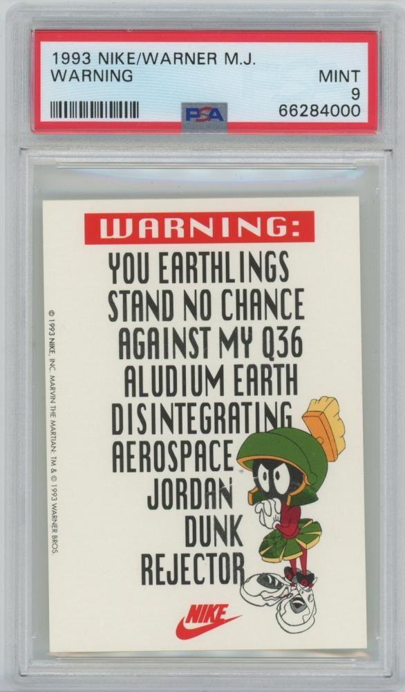 ★PSA9/MINT★【MARVIN THE MARTIAN】1993 NIKE/WARNER Michael Jordan #11 Warning: warning message 拍卖