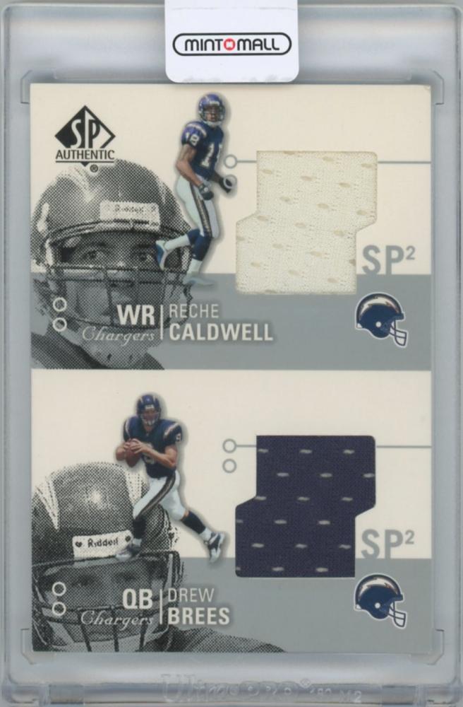 NFL【RECHE CALDWELL & DREW BREES(San Diego Chargers)】2002 UD SP Authentic Threads Doubles ③拍卖