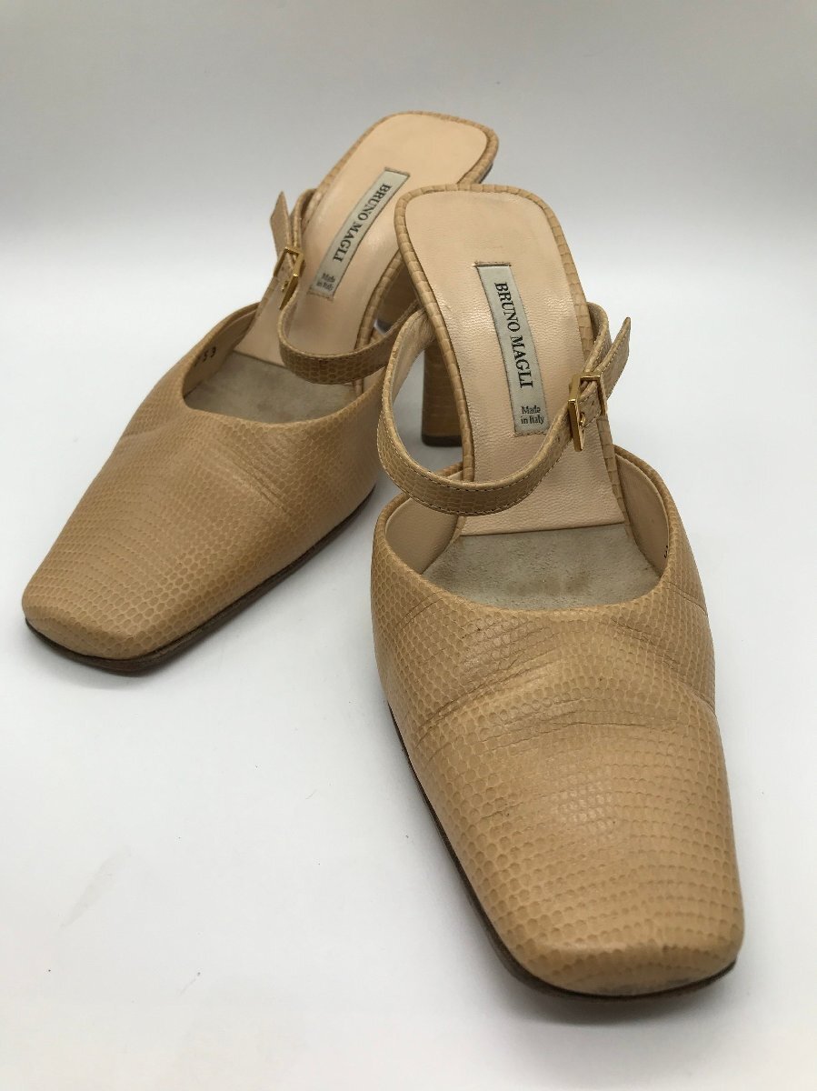 ■【YS-1】 ブルーノマリ BRUNOMAGLI サンダル ■ 34 22cm ヒール高7cm ベージュ系【同梱可能商品】K■拍卖