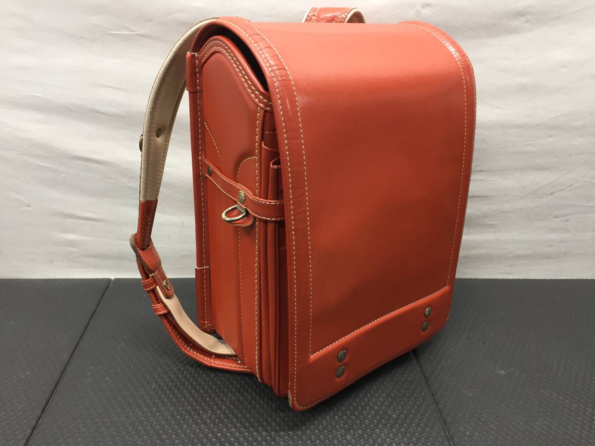 【ランドセル】 中古 土屋鞄製作所 オレンジ 本革 レザー拍卖