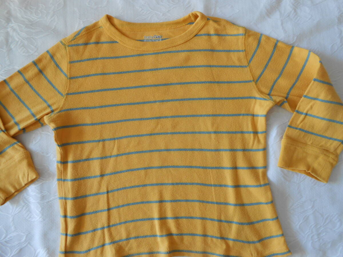 baby Gap ベビーギャップ 長袖Tシャツ 黄ボーダー 4歳 105㎝拍卖