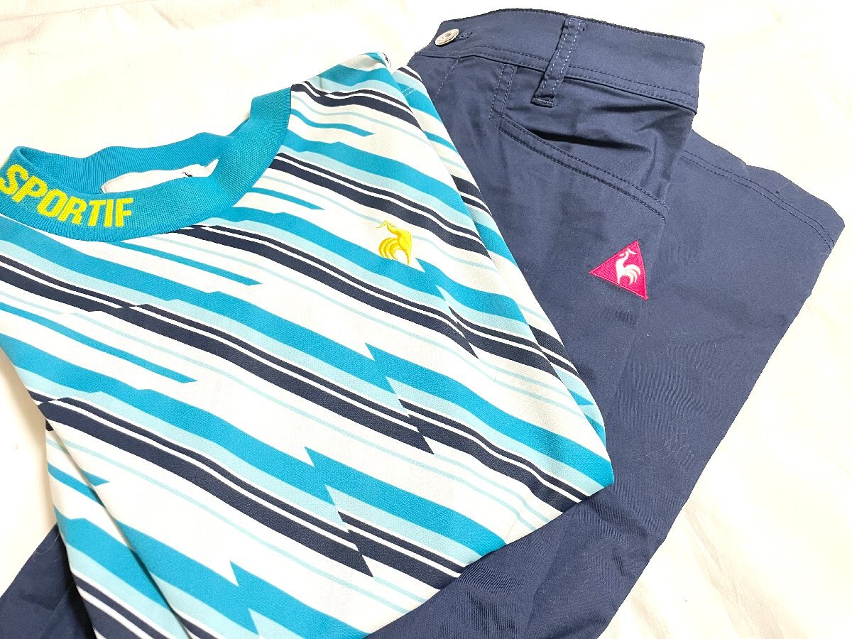 ■ 美品 le coq sportif ル コック QGWTJA08 半袖 シャツ QGWRJD01 ロングパンツ セット サイズM ゴルフウェア ★拍卖