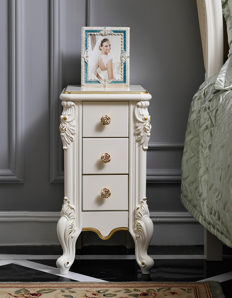 狭いサイドテーブル 引き出し チェスト プリンセス ロココ調 姫系 猫脚 猫足 幅30拍卖