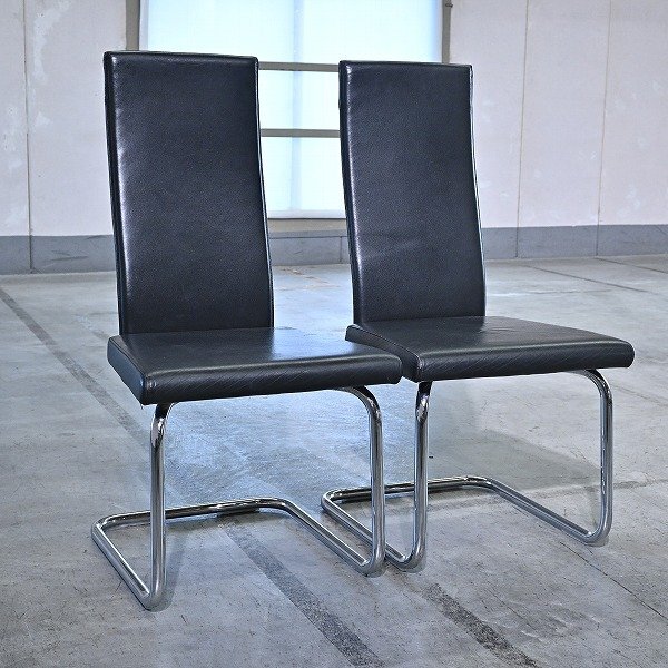 IDC大塚家具 ドイツ ロナルドシュミット 44万「RST19」ハイバックチェア2脚セットb 本革 ダイニング ラウンジ レザー Ronald Schmitt拍卖