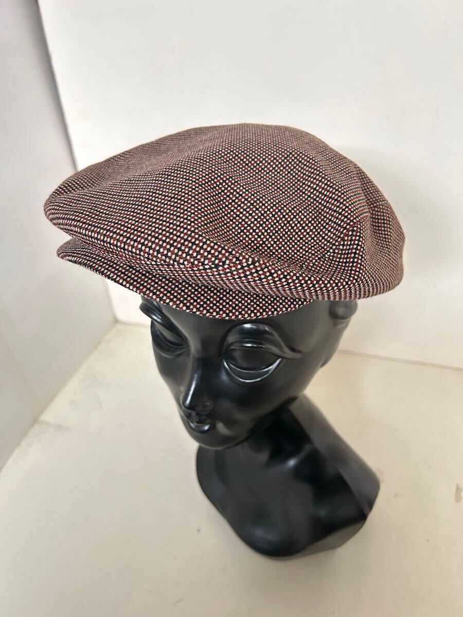 ヴィンテージスタイルハンチングブラウン系チェックサイズ表記フリー 約57cm 検ロカビリー、ドライボーンズ、クリームソーダ 拍卖