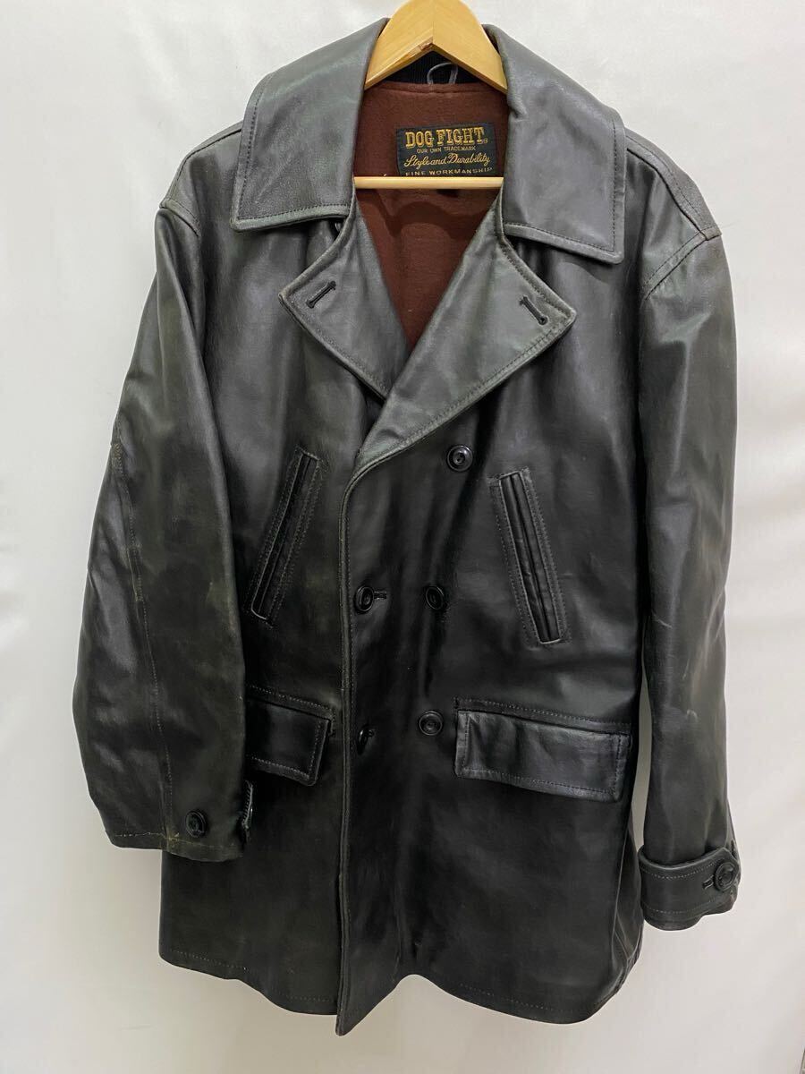 【DOG FIGHT】ドッグファイト レザーコート 5 牛革 レザージャケット 3448 34拍卖