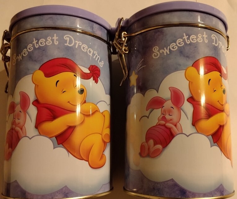 未使用 アメリカ雑貨 くまのプーさん 保存容器 2個セット 保存缶 密閉拍卖