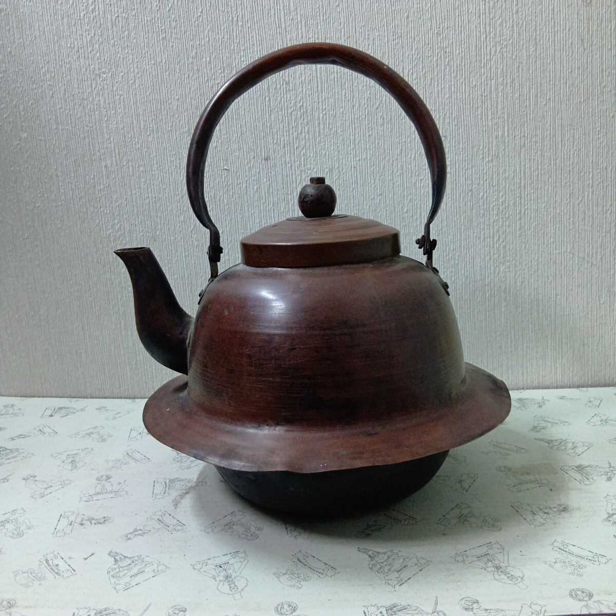 やかん 薬缶 銅製 つば付き 茶道具 穴無し 現状品拍卖