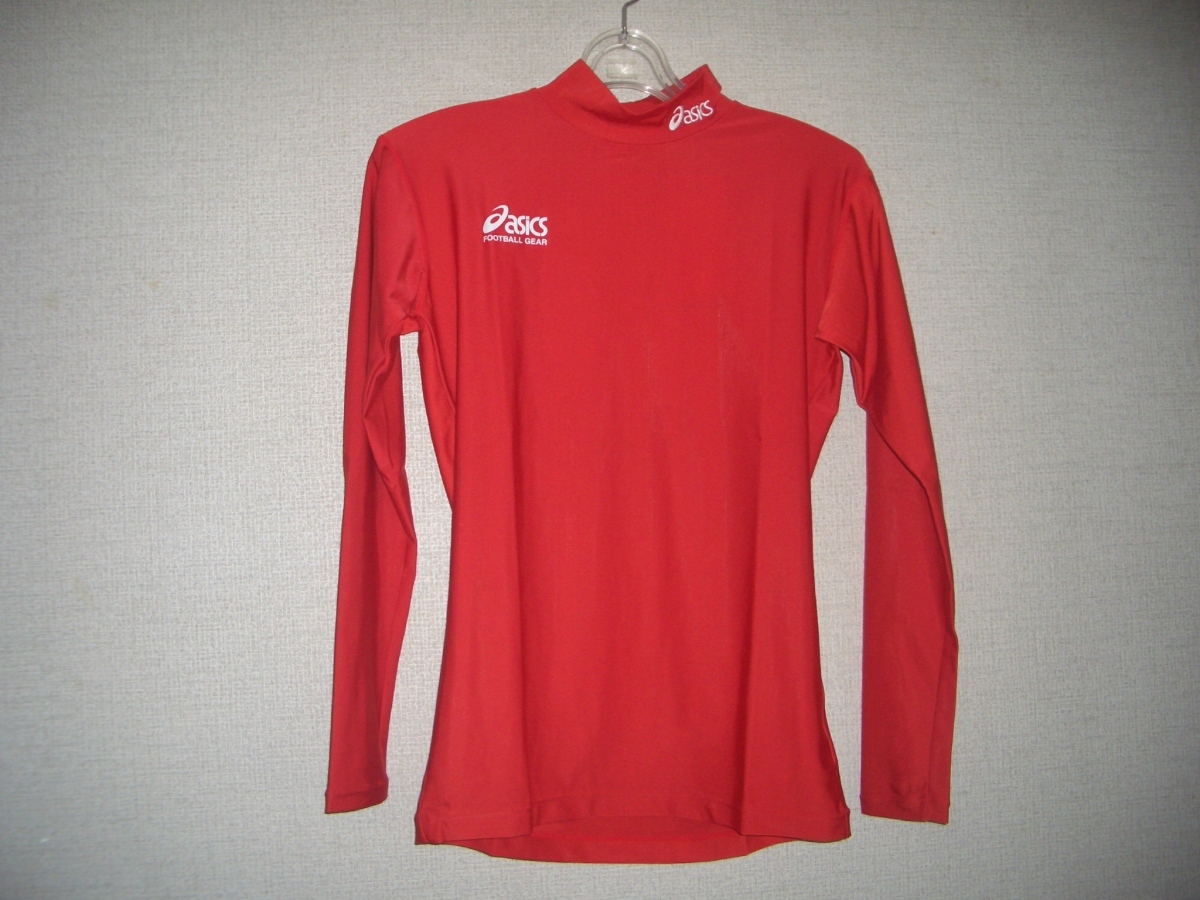 アシックス XS6515ハイネック長袖インナーシャツ 赤 レッドOサイズ 大きいサイズ レトロ '拍卖