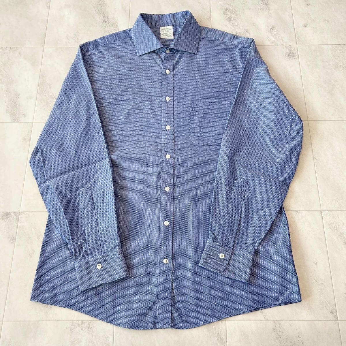 00s Brooks Brothers Est.1818 MILANO FIT ブルックスブラザーズ ビンテージ 長袖シャツ 綿96% ポリウレタン4%拍卖