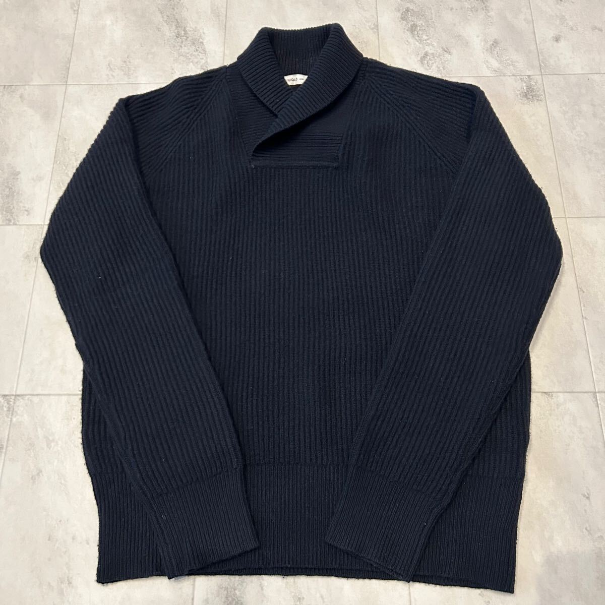 15AW UNIQLO AND LEMAIRE コラボ ユニクロ クリストフルメール ショールカラー ニット セーター拍卖