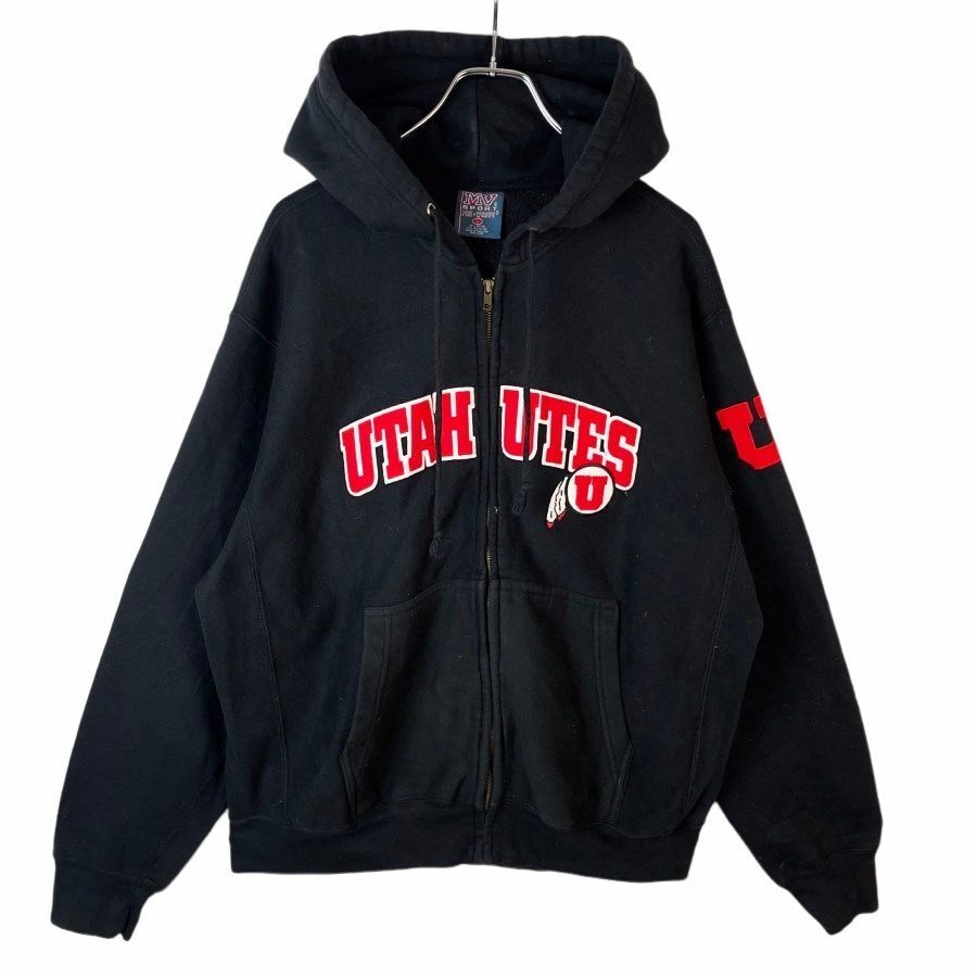 MV Sportカレッジ系ジップパーカーフーディUTAH UTESユタ・ユーツ・フットボール黒ブラック赤レッド白ホワイトPRO-WEAVEヴィンテージ40916拍卖