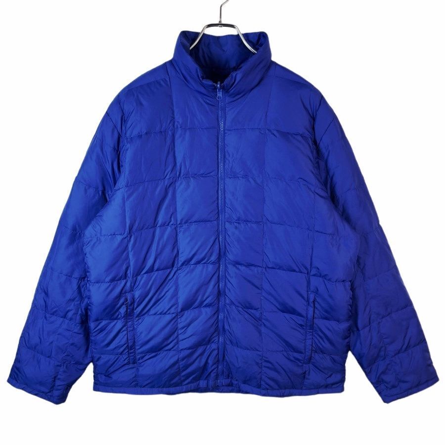 ランズエンドLANDS'ENDダウンジャケット中綿入りアウターキルティング青ブルー無地vintageヴィンテージ41010拍卖