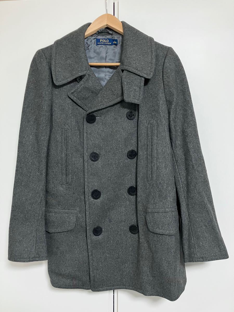 POLO RALPH LAURENポロラルフローレンのピーコート グレー Lサイズ 送料無料拍卖