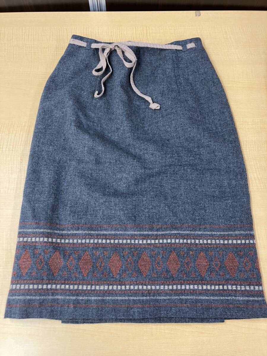 jd12d181 パオデロ スカート グレー 巻きスカート レトロ柄 PAODELO拍卖