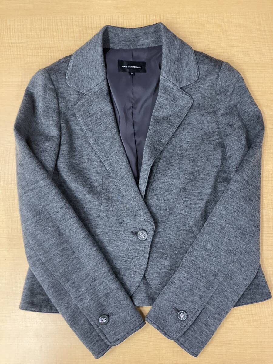 jd12d177 クイーンズコート ジャケット QUEENS COURT  グレー フォーマル オフィス 上着拍卖