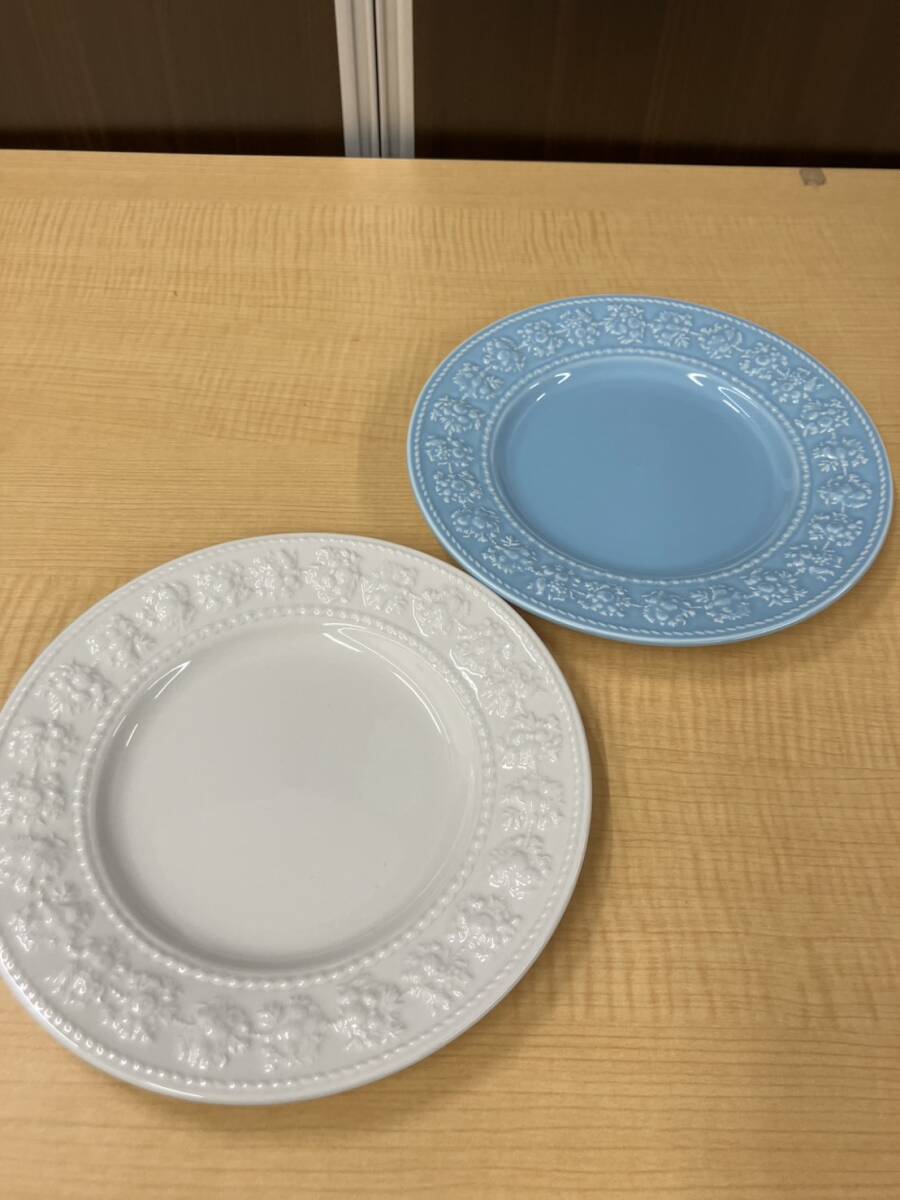 jd12d383 ウェッジウッド 皿 2枚 ブルー ホワイト 洋食器 ブランド フェスティビティ プレート拍卖