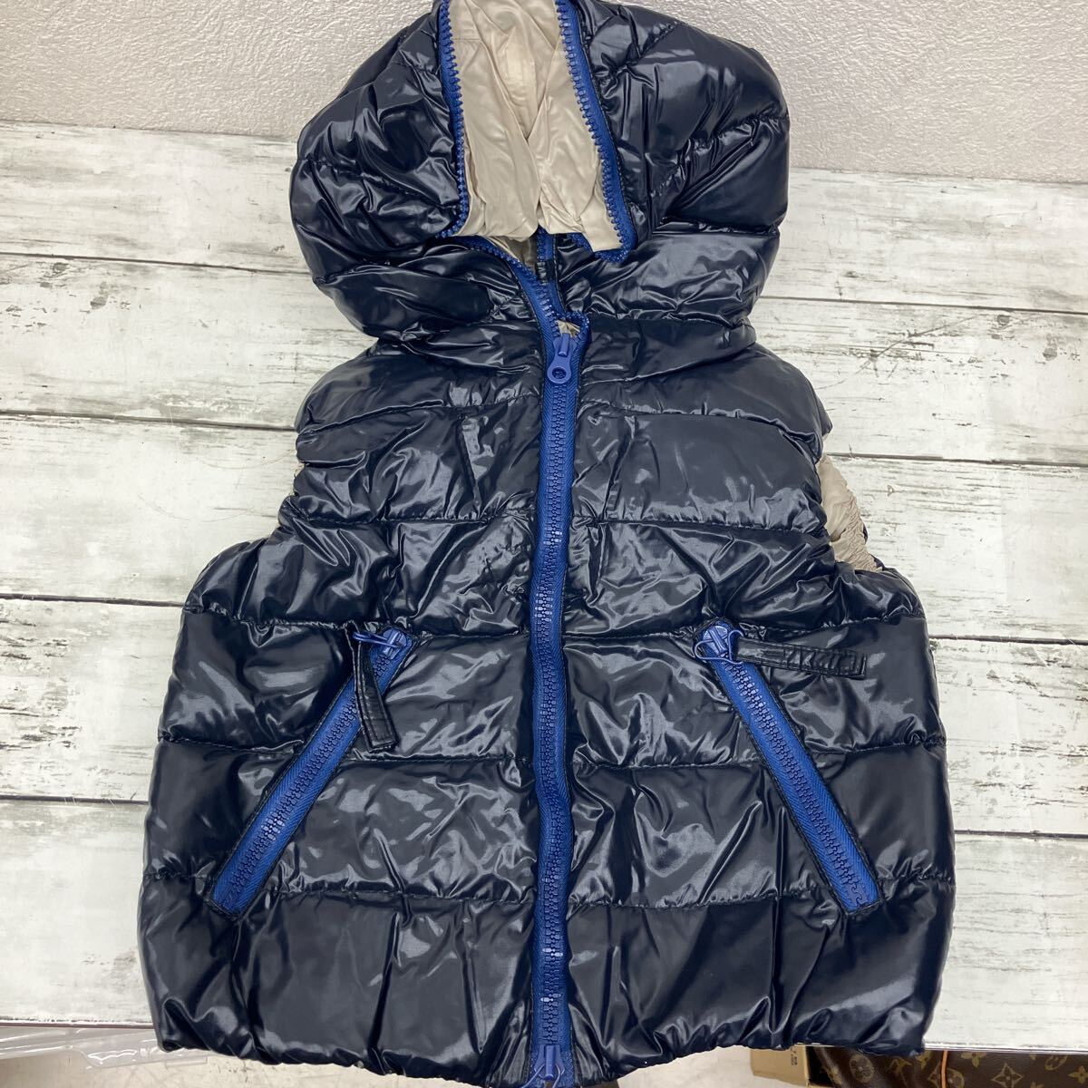 デュベティカ DUVETICA ダウンベスト キッズ サイズ2 ダウン ベスト 紺 ネイビー 濃紺 防寒【4397】拍卖
