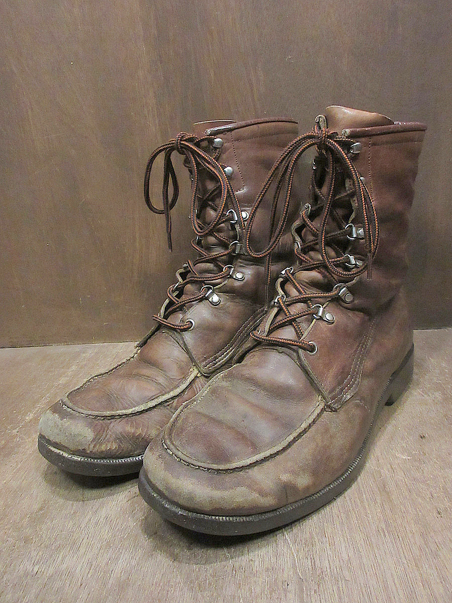 ビンテージ60’s70’s●RED WINGアイリッシュセッターワークブーツ茶size 12 D●241222j3-m-bt-30cm靴古着1960s1970s犬タグ拍卖