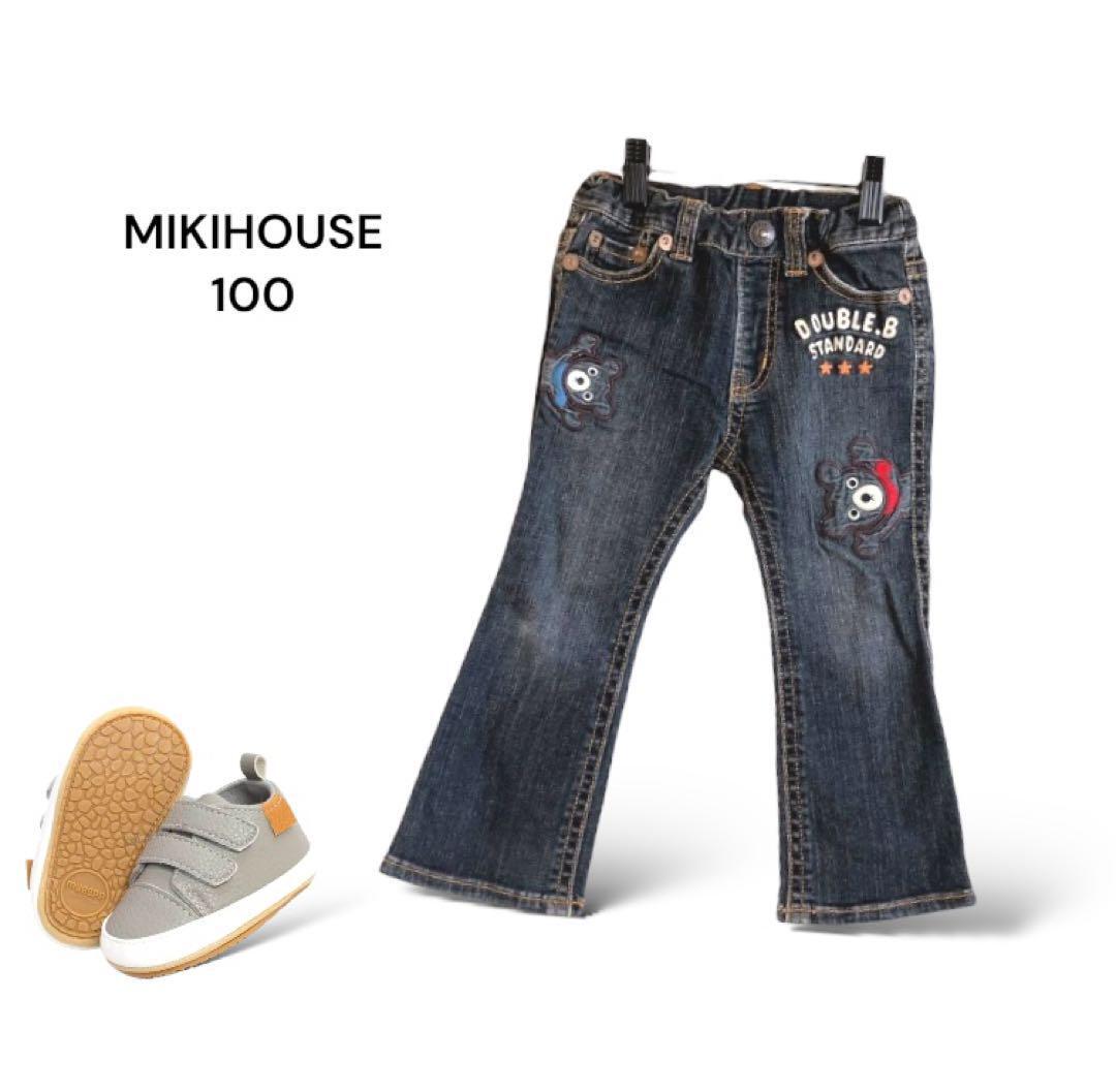 良品ミキハウス MIKIHOUSE デニム アップリケ【100】拍卖