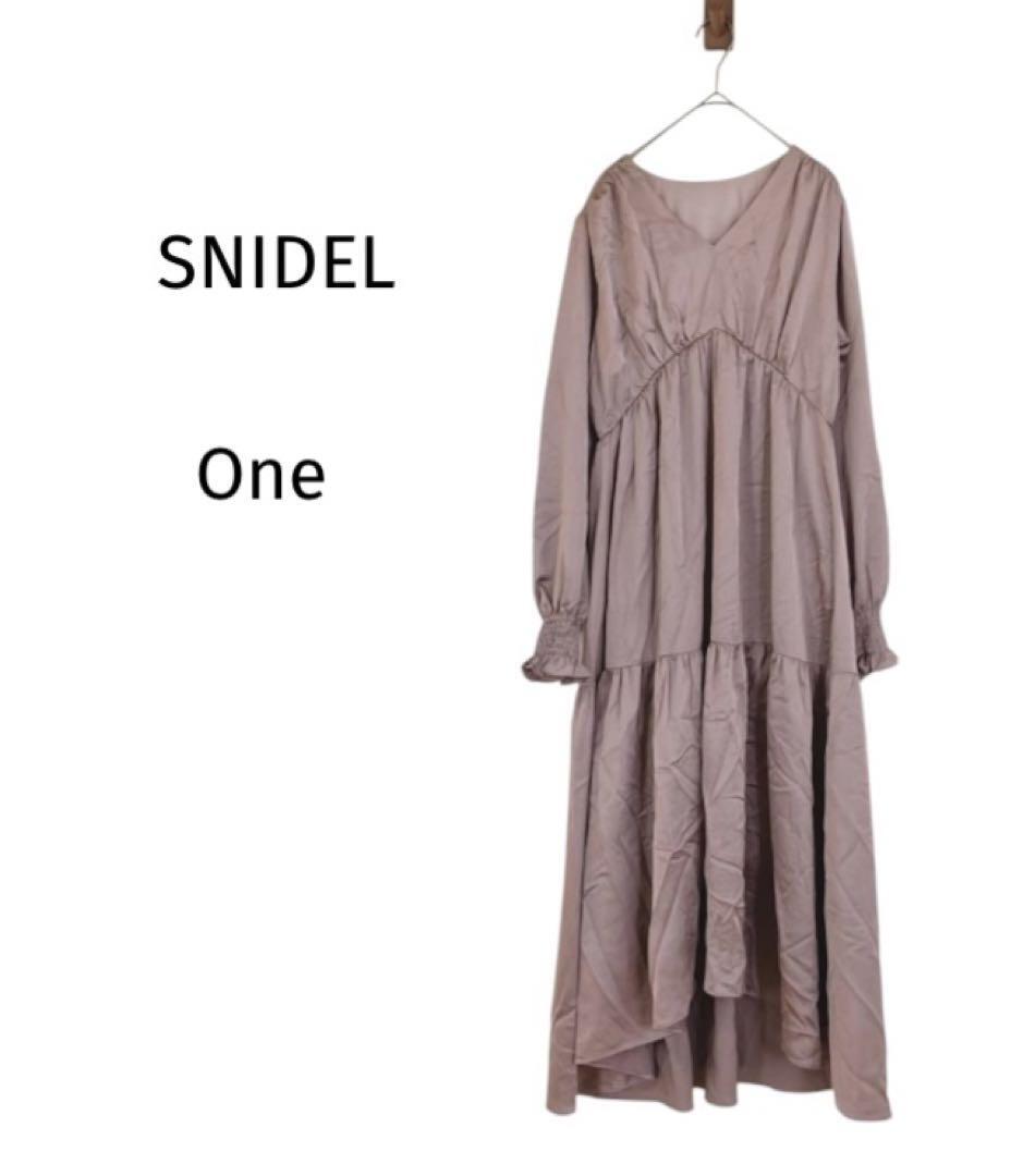 スナイデル SNIDEL ティアードロングワンピース シャンパンピンク拍卖