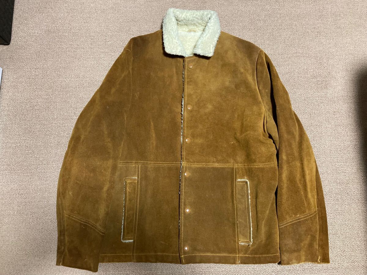 70s silton スエード ランチジャケット L ボア レザージャケット ビンテージ拍卖
