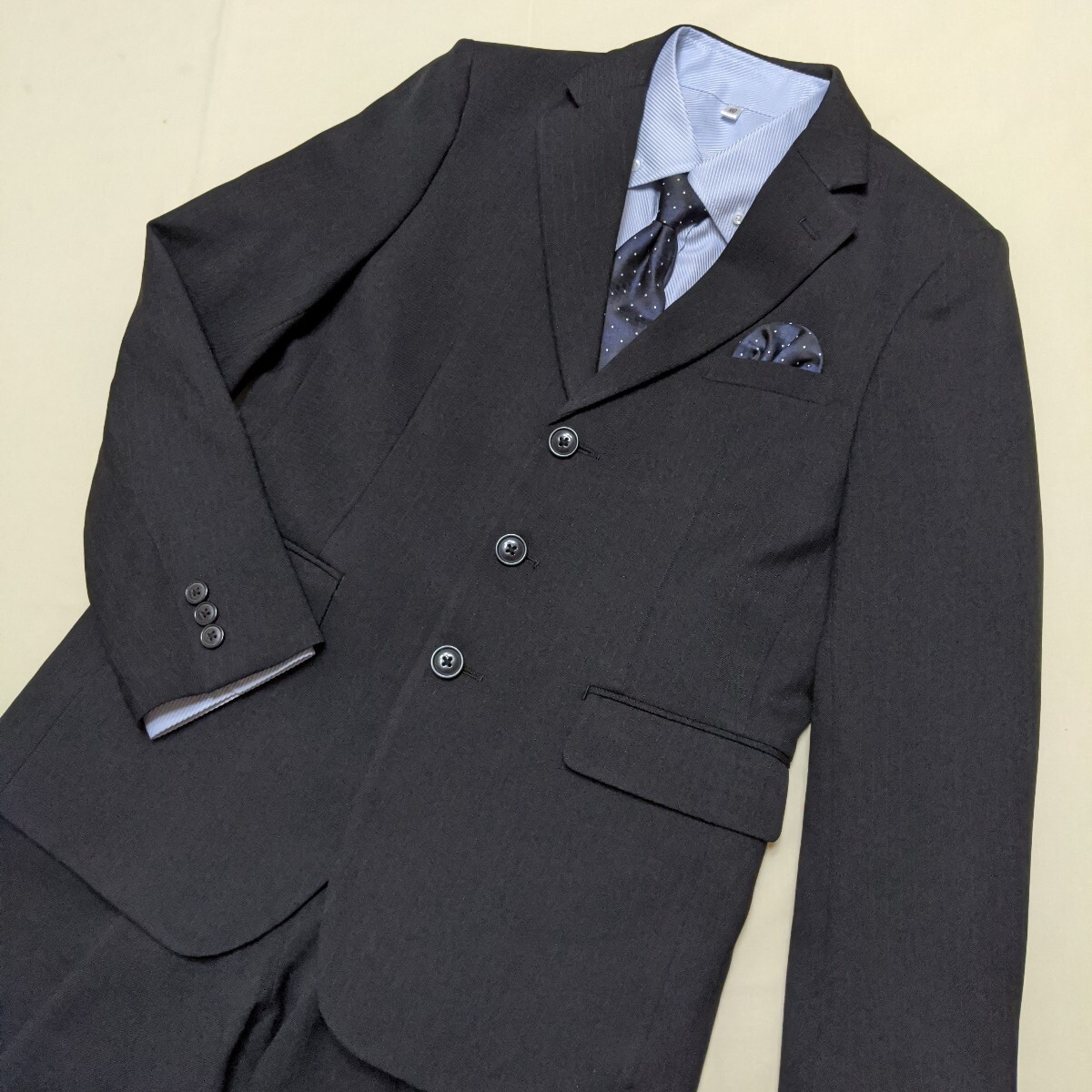 ☆KL1 OLIVER HOUSE オリバーハウス フォーマル 160 160A 男の子 男子 セレモニー スーツ 上下 5点 セット 黒 ストライプ 卒業式拍卖