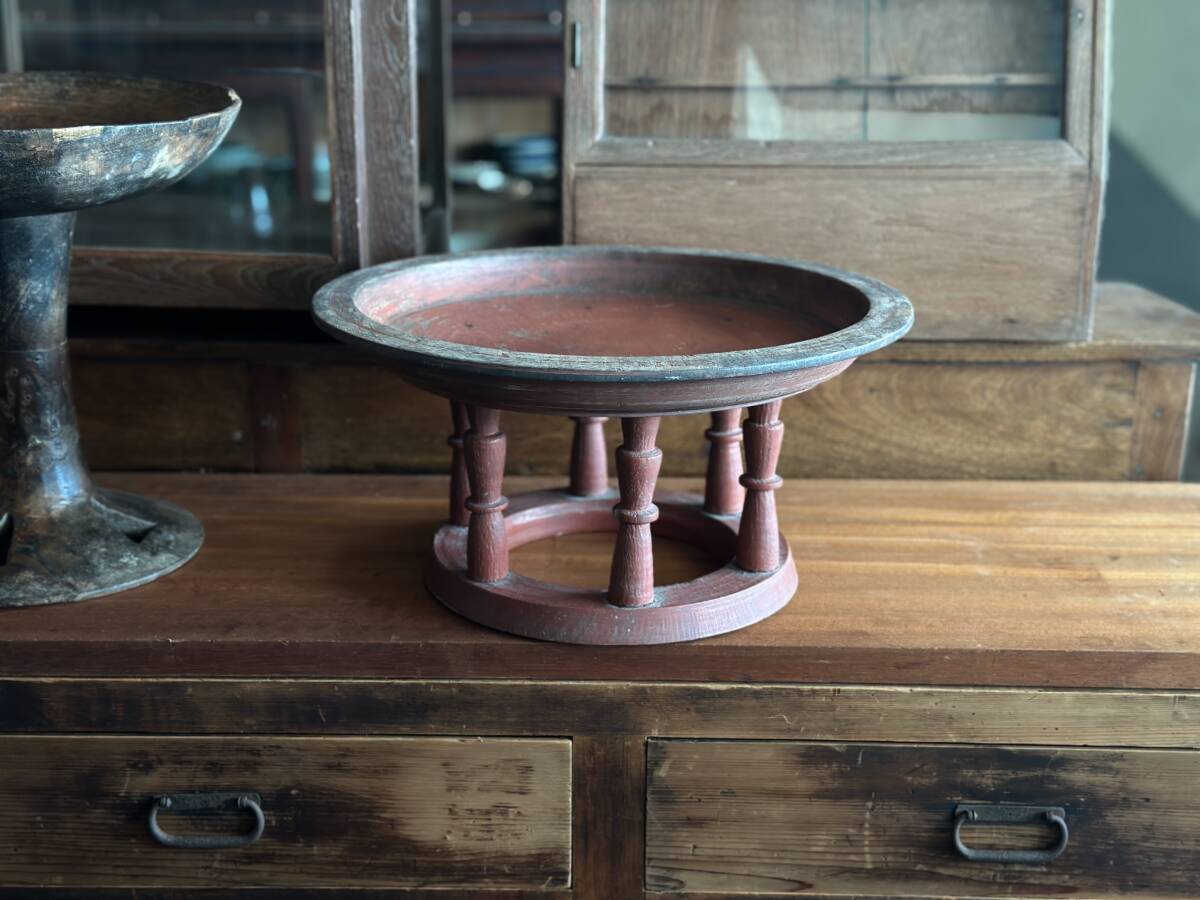 木台 アンティーク チーク材 古木 ディスプレイ 茶卓 古卓 卓上 インテリア 古家具 タイ 茶道具 古道具 器 茶盆 拍卖