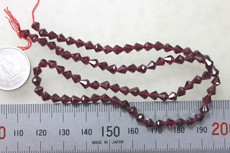 天然ロードライトガーネット、ファセットビーズ(材料)1本拍卖