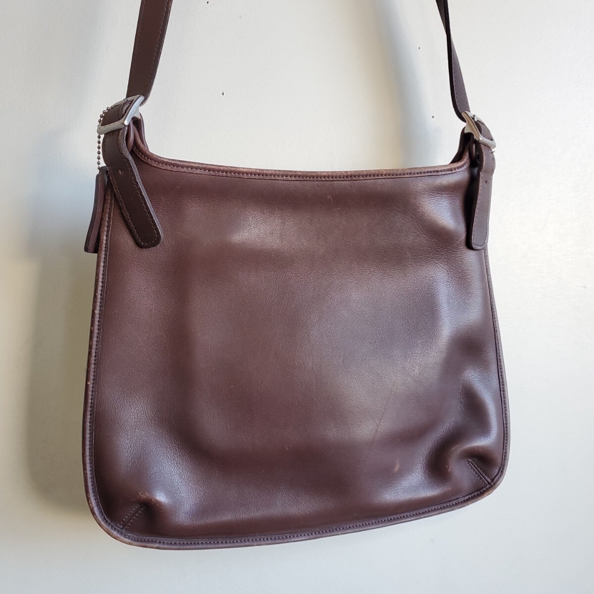 1033◆90s オールドコーチ OLD COACH ショルダーバッグ No.J9Z-9146 濃茶 ダークブラウン レザー 本革 USED 中古拍卖