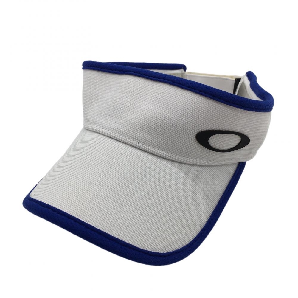 【超美品】オークリー サンバイザー 白×ブルー ロゴシリコンワッペン ゴルフウェア Oakley拍卖